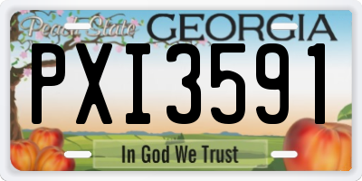 GA license plate PXI3591