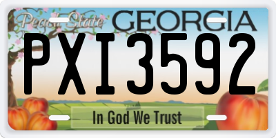 GA license plate PXI3592