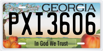 GA license plate PXI3606