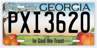 GA license plate PXI3620