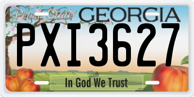 GA license plate PXI3627