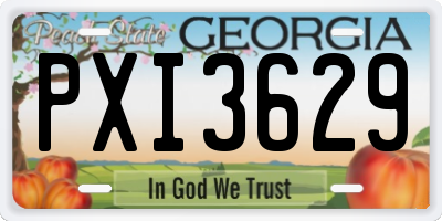 GA license plate PXI3629