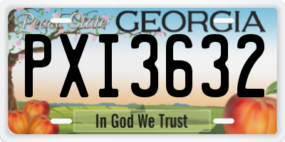 GA license plate PXI3632