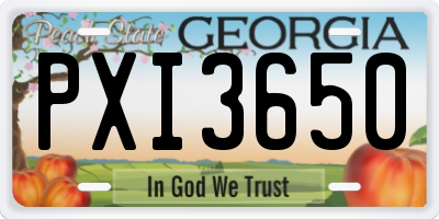 GA license plate PXI3650