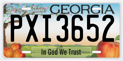 GA license plate PXI3652