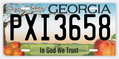 GA license plate PXI3658