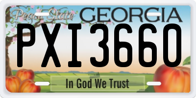 GA license plate PXI3660