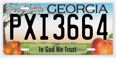 GA license plate PXI3664