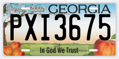 GA license plate PXI3675