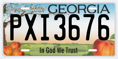 GA license plate PXI3676