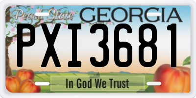 GA license plate PXI3681