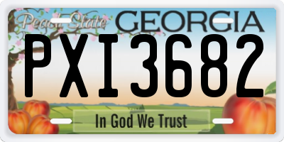 GA license plate PXI3682