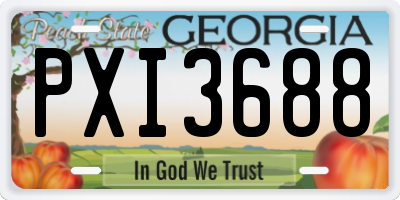 GA license plate PXI3688