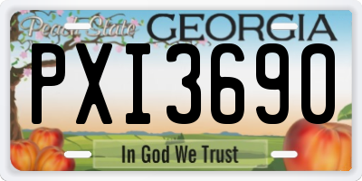 GA license plate PXI3690