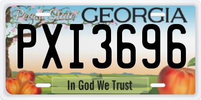 GA license plate PXI3696