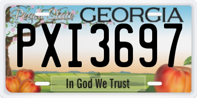 GA license plate PXI3697