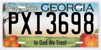 GA license plate PXI3698