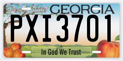 GA license plate PXI3701