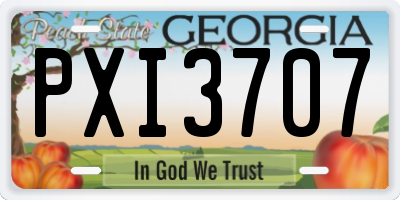 GA license plate PXI3707