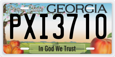 GA license plate PXI3710