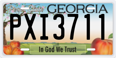 GA license plate PXI3711