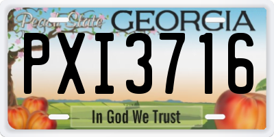 GA license plate PXI3716