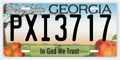 GA license plate PXI3717