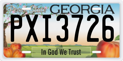 GA license plate PXI3726