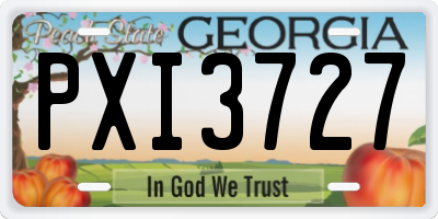 GA license plate PXI3727