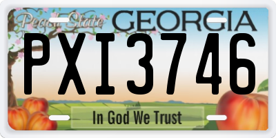 GA license plate PXI3746