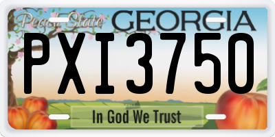 GA license plate PXI3750