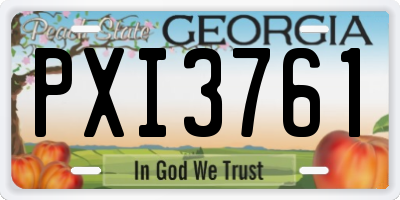 GA license plate PXI3761
