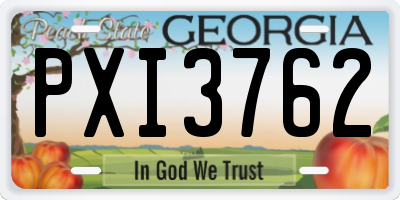 GA license plate PXI3762