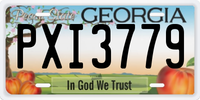 GA license plate PXI3779