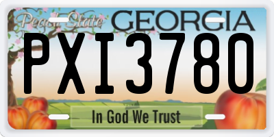 GA license plate PXI3780