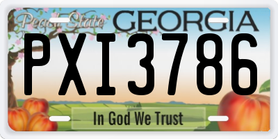 GA license plate PXI3786