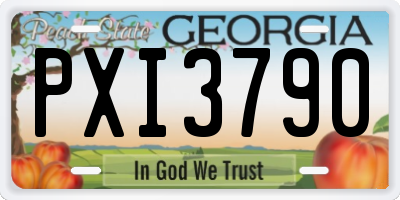 GA license plate PXI3790