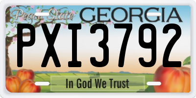 GA license plate PXI3792
