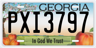 GA license plate PXI3797