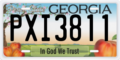 GA license plate PXI3811