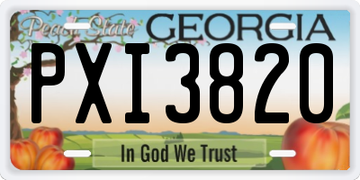 GA license plate PXI3820