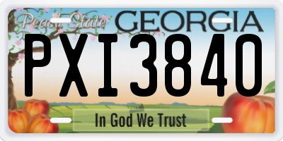 GA license plate PXI3840