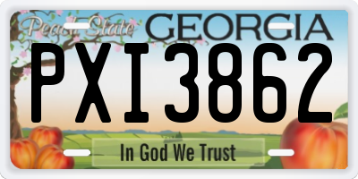 GA license plate PXI3862