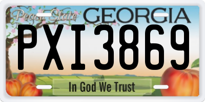 GA license plate PXI3869