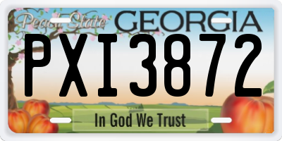 GA license plate PXI3872