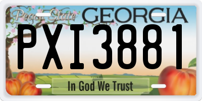 GA license plate PXI3881