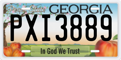 GA license plate PXI3889