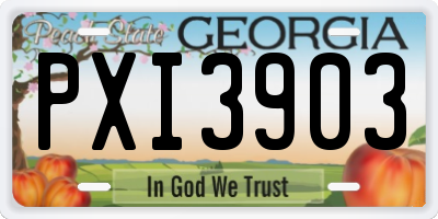 GA license plate PXI3903