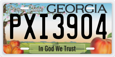 GA license plate PXI3904