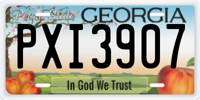 GA license plate PXI3907